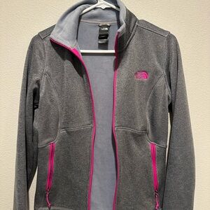 The North Face Women's Charcoal Jacket with Fuchsia Details